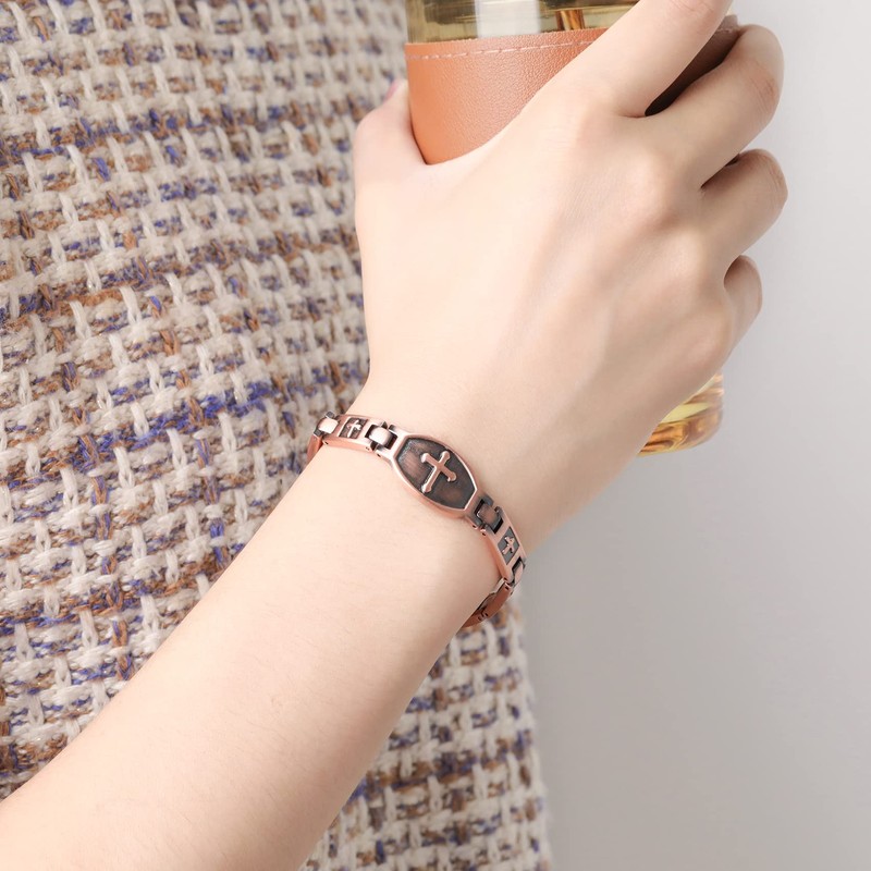 Feraco Copper Bracelet for Women 99.99% Solid Copper Magnetic Bracelets,