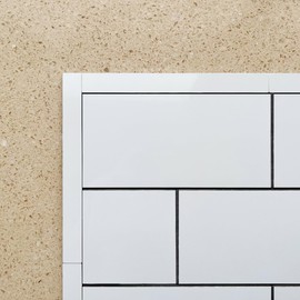 AULIGET 6” Peel and Stick PVC Trim for Wall Tile Edges, Kitchen backsplash, Photo & Mirror Frame (Pack of 48, Polished White Ceramic Look)