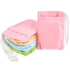 8 Pieces Soap Holder Bag Microfiber Soap Exfoliating Saver Bag Hanging Soap Saver Pouch Colorful Soft Soap Bags for Body Face Cleaning Supply, 4 Colors