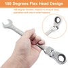 Piutouyar 19mm Flex-Head Ratcheting Wrench, Professional Metric Ratchet Wrench Combination