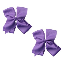 Ruwado 2 Pcs Large Butterflies Hair Clips Soft Ribbon Jumbo Bows with Alligator Clips Ponytail Accessories for Girls Women Teens Toddler Casual Hair Bow French Style Barrette Hari Clips (Purple-1)