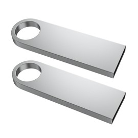 ABLAZE 2GB USB Flash Drive 2 Pack, Metal Flash Drive USB 2.0 Thumb Drives with Keychains USB Stick 2GB USB Drive Pendrive