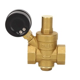 Pressure Reducer DN20 Brass Adjustable Water Pressure Regulator Reducer with Gauge Meter