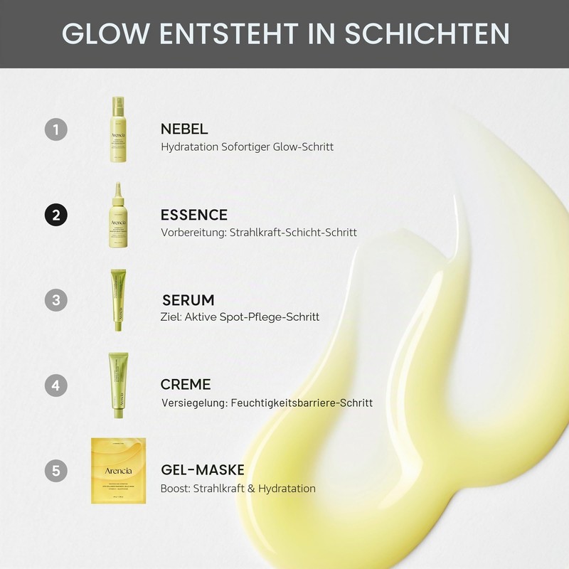 Arencia Vitamin C Glutathione Booster Essence, Face Essence with Niacinamide,