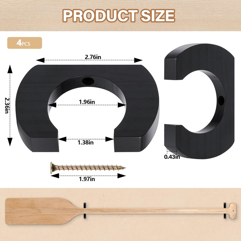 4 Pcs Kayak Paddle Holder, Kayak Oar Holder to Keeper