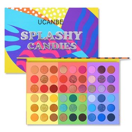 UCANBE 54 Color Eyeshadow Makeup Palette, 6 in 1 Highly Pigmented Professional Glitter Matte Shimmer Eye Shadow Powder Make Up Pallet Colorful Blendable Long Lasting Waterproof Cosmetics