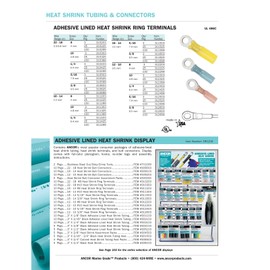 Ancor 312303 Marine Grade Electrical Nylon Insulated Adhesive Lined Heat Shrink Ring Terminals (12 to 10-Gauge, Size 10 Screw, 3-Pack)