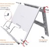 Reodoeer Adjustable Book Document Stand Multi Angle Lightweight White For