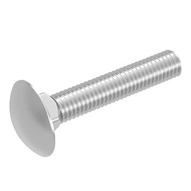 SECCARO M10 x 55mm Carriage Bolt Stainless Steel V2A VA A2 DIN 603 / ISO 8677 Flat Round Head with Square Neck Fully Threaded Pack of 20