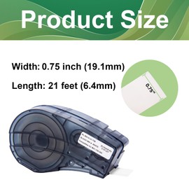YUANQIMM Compatible M21-750-595-WT Vinyl Label Tape Replacement for M21-750-595 Black on White 3/4 Inch Tape for Indoor Outdoor DataCom Laboratory, 0.75" x 21', 19.1mm x 6.4m, 3 Pack