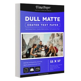 Dull 100lb Text Digital Low Gloss Paper, Double Sided C2S, Coated, Perfect for Color Laser Printing, Design Proposals, Flyers, Brochures | Matte Finish | 11" x 17" | 100 Sheets