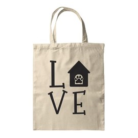 BWW Print - Love (Dog House) - Printed Tote Bag - Tote Bag, Single Sided