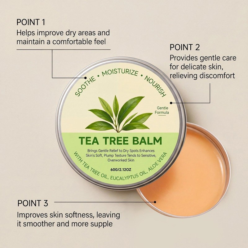 Tea Tree Cream, Soothing Tea Tree Oil Balm for Dry