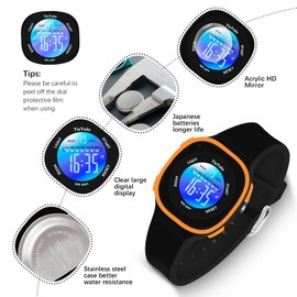 TixYolo Digital Kids Watch for Girls Boys 7 Color Lights 50M Waterproof,Alarm,Stopwatch,Soft Strap,Children Gifts Sports Watch for Kids Ages 6-12 Years
