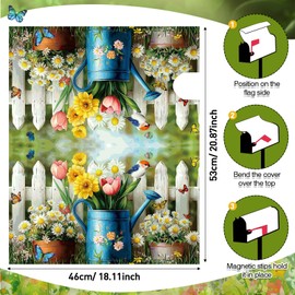 Pickmesh Spring Mailbox Covers Magnetic Standard Size 18 x 21 Inch Flowers Mailbox Wrap Rustic Floral Post Letter Box Cover Wrap Decoration for Garden Yard Outdoor(Daisy)