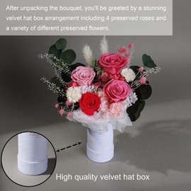 Perfectione Roses Flowers for Delivery Prime, Preserved Flowers, 100% Natrual Long Lasting Flowers Bouquet, Mothers Day, Anniversary, Birthday, Gifts for Women, Valentines day Flowers (Pink)