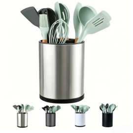 El estante de utensilios de cocina tiene una mesa giratoria súper grande de 360  que contiene acero inoxidable para cocinar vajilla de caddie plata,  