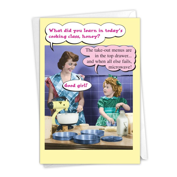 NobleWorks - Funny Mothers Day Card with Envelope - Loving, Humor Greeting Card for Mom - Microwave 0071
