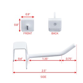 Ikee Design 24 Pcs Small Metal Panel Hook Hanger for Hanging Tower, Clothes, Scarf, hat, Key, and mask. Coated with White Painting