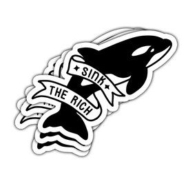 3 Pcs Sink The Rich Whale Team Orca Sticker Killer Whales Sticker, Orca Stickers, Whale Stickers - Vinyl Sticker 3x3 for Water Bottles Laptop Phone Car Helmet Hard Hat