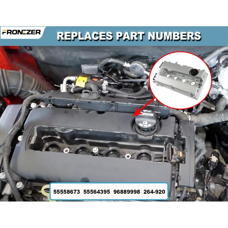 Aluminum Engine Valve Cover Kit with Gasket, Bolts, Oil Filler