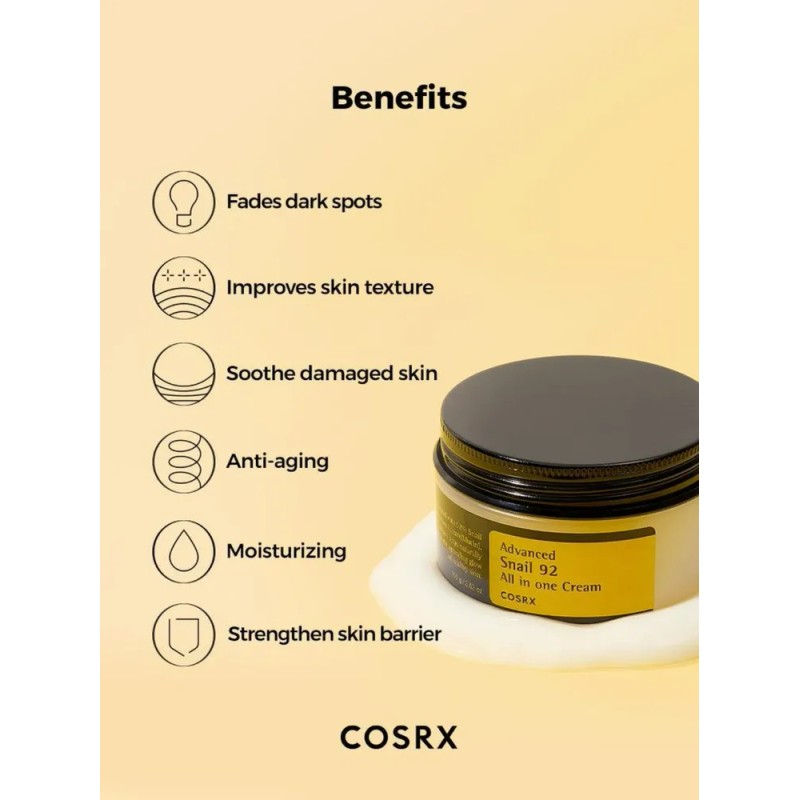 Cosrx Advanced Snail 92 Crema Hidratante 100 Ml 2 Botellas