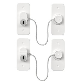 JTENGYAO 2pcs Refrigerator Lock Set, Window Locks for UPVC Windows, Safety Locks with Keys and Screws for Child & Baby Safety, for Door, Drawer, Freezer, Windows, Protect Children and Prevent Theft
