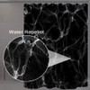 Uiiooazy Black Shower Curtain, Black Marble with White Lines Crack