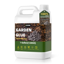1 Gallon Garden Glue– Safe & Strong Mulch Glue for Home Yards –Covers 2X Area,Holds Mulch, Stones,Pebbles & Pine Straw in Place | Weatherproof, Non-Toxic Adhesive for Gardens,Walkways,Lawn,Driveways