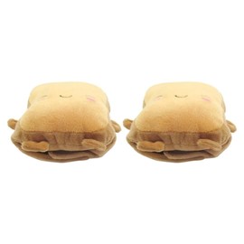 Zafina-UP USB Heated Gloves,USB Hand Warmers, Half Wearable 5V USB Powered Toast Fingerless Hand Warmer-Cute & Warm(Brown &Smile Toast)