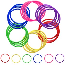 Heatoe 30 Pcs Colored Plastic Toss Rings, Plastic Ring Toss Game for Boys and Girls, Ring Toss Game for Home, Backyard and Outdoor, Speed and Agility Training Game