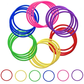 Heatoe 30 Pcs Colored Plastic Toss Rings, Plastic Ring Toss Game for Boys and Girls, Ring Toss Game for Home, Backyard and Outdoor, Speed and Agility Training Game