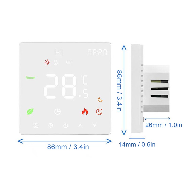 Smart Thermostat Touch Screen Programmable Floor Heating Thermostat for Gas