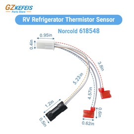 Norcold 618548 RV Refrigerator Replacement Thermistor Assembly Compatible with Models 1200 N61X N62X N64X N81X N82X N84X N610 N611 N621 N622 N641 N642 N811 N821 N841,with Mounting Clip,Replaces 621742