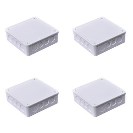 DJC Supply Co. 6" x 6" x 3" PVC Plastic Junction Conduit Box with 3/4" & 1" Pre Molded Holes (4 Pack)