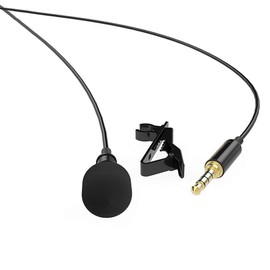 ANCLLO Lavalier Clip-on Condenser Microphone Omnidirectional for Smartphone Camera Live Steam Podcast Interview