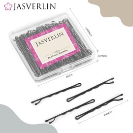 JASVERLIN Horquillas para el pelo, color negro, grandes, grandes, decorativas, a prueba de deslizamiento, fijación, firme, horquilla para el pelo, accesorios para peinar a granel 2 3/8 pulgadas, 100 unidades