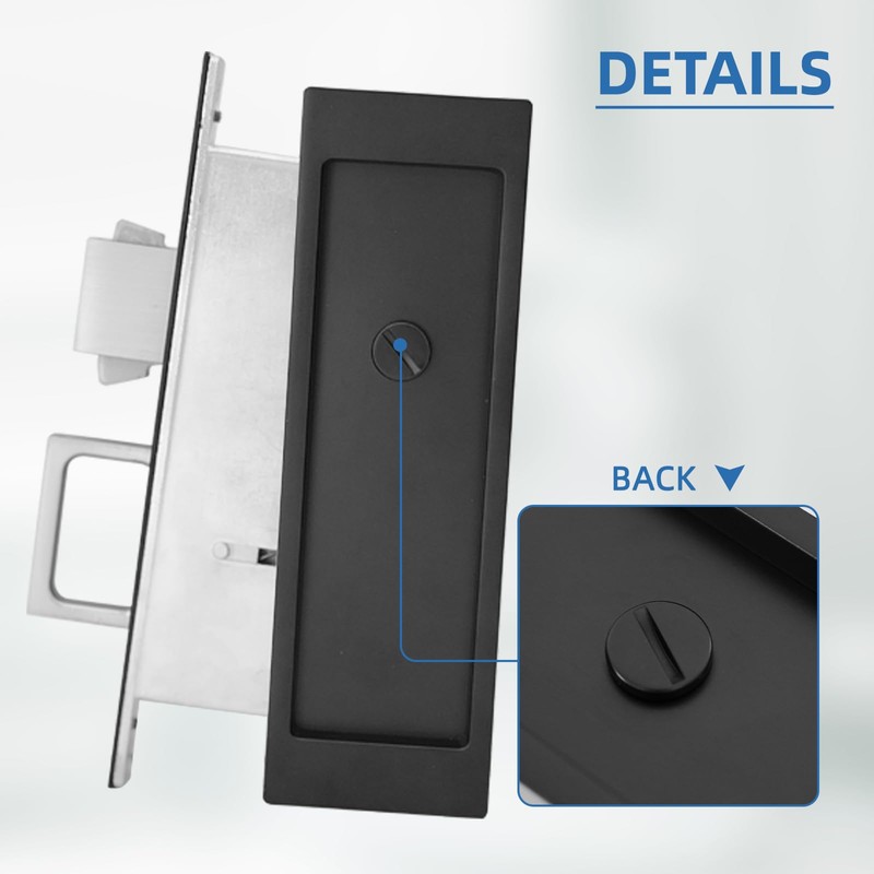 youthua Modern Pocket Door Hardware Set - Privacy Lock with
