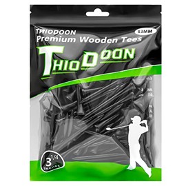 THIODOON Golf tees 2 3/4 inch Less Friction Wood Tees Training for Golfer Professional Natural Wood Golf tees Bulk 100 Count Golfing Tees