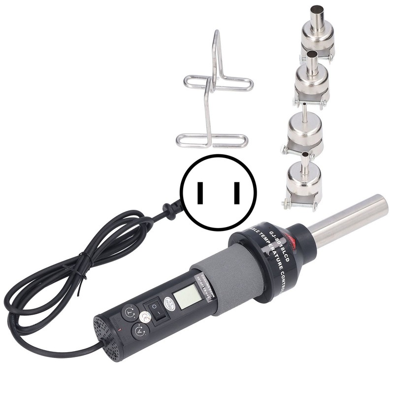 6Pcs Hot Air Gun LCD Digital Display Adjustable Portable Heating