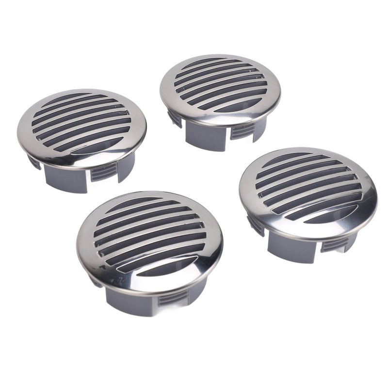 4pcs Stainless Steel Air Vents Louvered Grille Cover Vent Hood