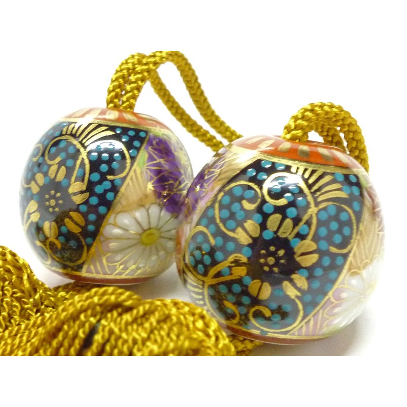 九谷焼【小玉風鎮】青粒+金花詰（傑作）