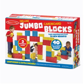 Melissa & Doug Jumbo Extra-Thick Cardboard Building Blocks - 40 Blocks in 3 Sizes