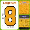 1 Pcs 8.0" Yellow Chenille Number Patches, Iron On or