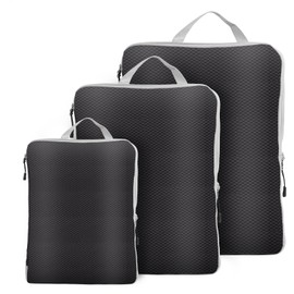 Minnhua Compression Packing Cubes 3 Pack Travel Packing Cubes for Suitcases Extensible Suitcase Organiser Bags Waterproof Travel Luggage Organiser Travel Cubes for Backpack Travel Essentials