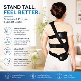 Adjustable Back Support Brace for Posture – Structured Spine Support for Sitting, Standing & Daily Activities