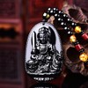 clin-kk Buddha Pendant Necklace Bodhisattva Amulet Talisman Made of Obsidian