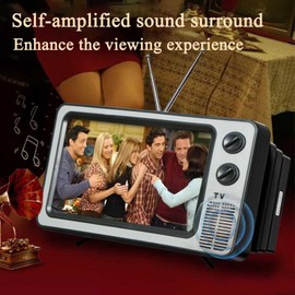 JinRui-T Screen Magnifier for Smartphone 12” Vintage Cell Phone Screen Magnifier 3D HD Retro TV Phone Magnifier Gadgets for Gifts (With bracket)