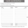 2025-2026 Daily Planner, One Page Per Day, Academic Calendar (July