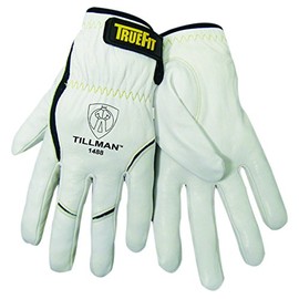 John Tillman and Co Large 11" Pearl and Black Top Grain Goatskin and Dupont Kevlar Unlined TrueFit TIG Welders Gloves with Short Cuff and Kevlar Thread Locking Stitch (Bulk)